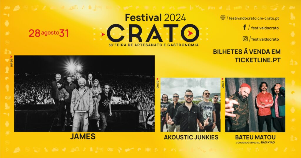 JAMES, BATEU MATOU com convidado Rão Kyao e AKOUSTIC JUNKIES são as últimas confirmações no cartaz!